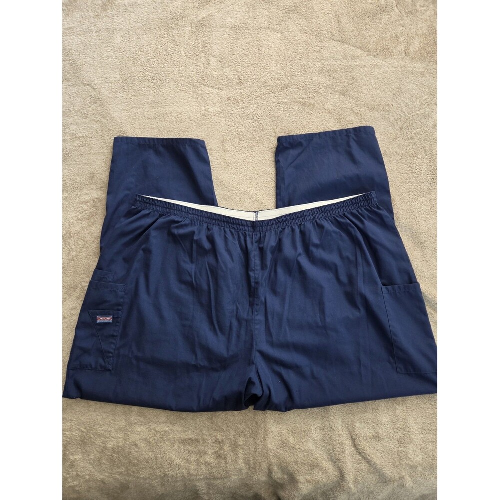 Cherokee Scrub Pants Dark Blue 5X Wide Leg Elastic Waist Cargo Pockets